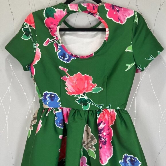 Kate Spade Green Stelli Floral Short Sleeve Dress $398 - Picture 10 of 14
